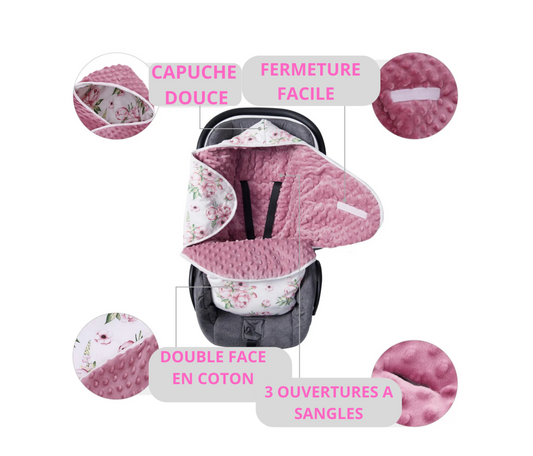 Couverture reversible bébé pour siege auto